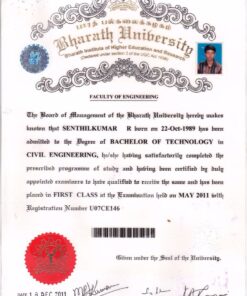 Buy college degree from The Bharath Institute of Higher Education and Research