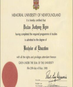 Buy college degree from the Memorial University of Newfoundland