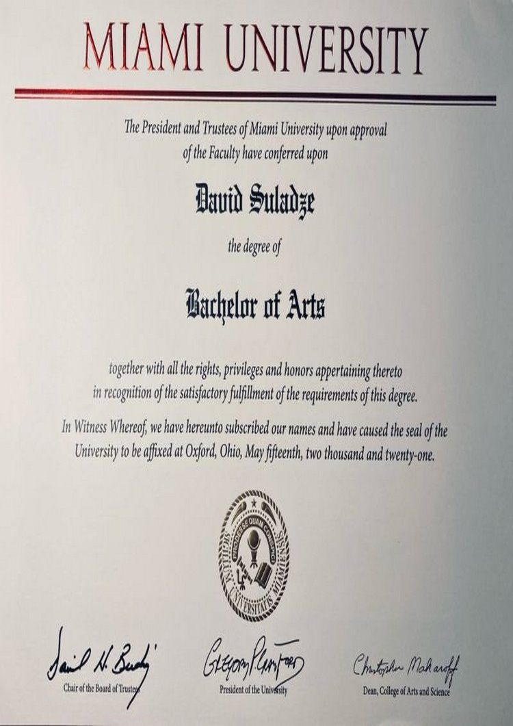 Buy college degree from The Miami University