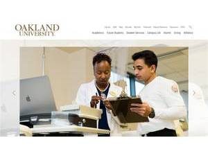 Oakland University's Website Screenshot